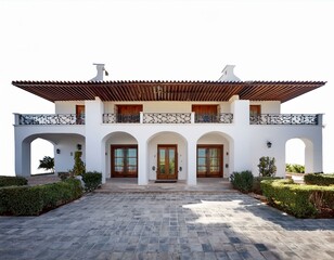 Fototapeta premium Moderne Spanische Villa aus Holz