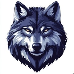 Fototapeta premium Majestic Blue Wolf Portrait: A Stunning Artistic Representation of Nature's Fiercest Predator