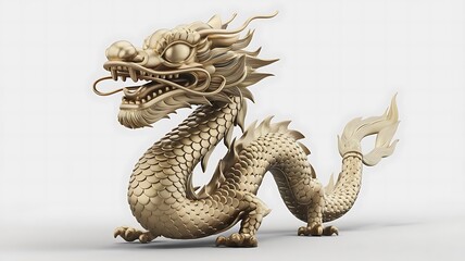Obraz premium 3D golden Chinese dragon.