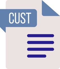 Fototapeta premium CUST File icon with dark ciolor and folded doc