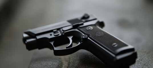 Obraz premium 9mm pistol. Police security. Mafia criminal. Generative AI technology. 