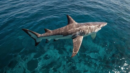 Fototapeta premium Drone View of Hammerhead Shark in Ocean