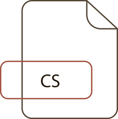 CS  File extension icon RAW thicker outline