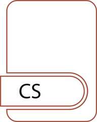 CS  File format icon black outline and light color