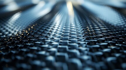 3D image of classic carbon fiber background texture. Close-up photo of carbon weaving.