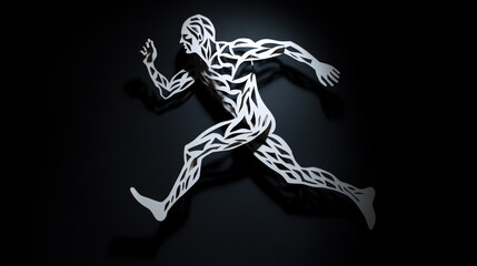 running man made of paper