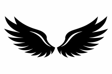 wing silhouette vector , angel or bird wings. Ideal wing vector for logo design, tattoos, decals. Highly detailed, customizable, various designs
