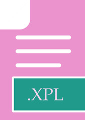 Fototapeta premium XPL File format icon fill inside
