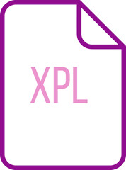 XPL File icon fill rounded corners bold outline