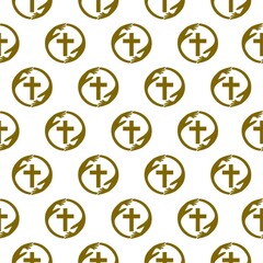 Faith care icon seamless pattern isolated on white background