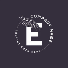 E Leaf Logo for Beauty, Fashion, and Cosmetics. Letter E Logo with Leaf
