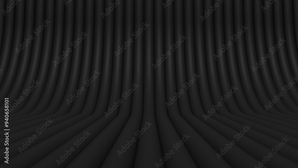 Poster black wave background. 3d background with empty space for product or text. 3d rendering illustration