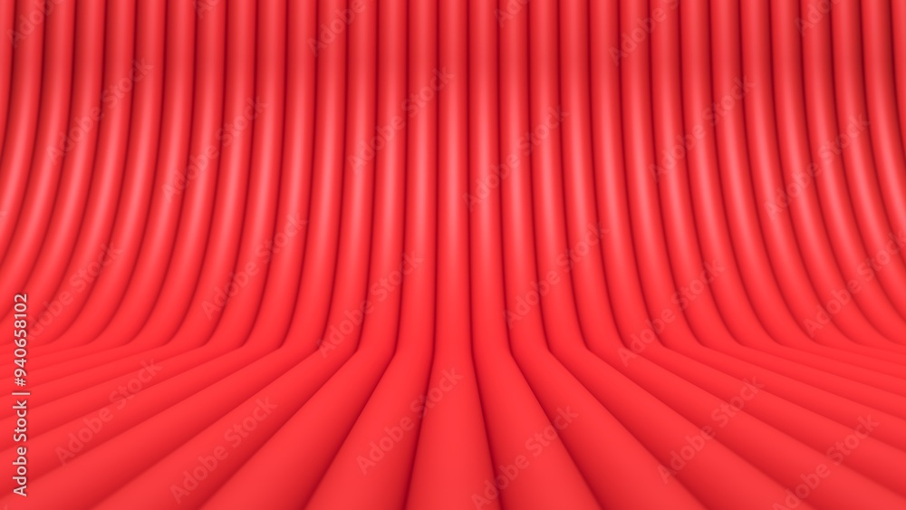 Poster red wave background. 3d background with empty space for product or text. 3d rendering illustration.