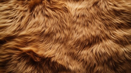Fototapeta premium Close-up of soft, brown fur with a fuzzy texture.