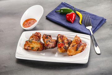 Buffalo grilled chicken wings barbecue