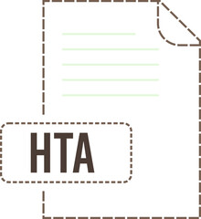 HTA File format icon dashed outline