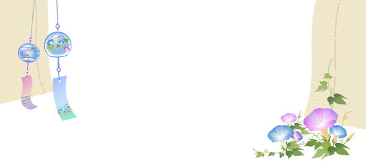 夏の風鈴とメッセージボード