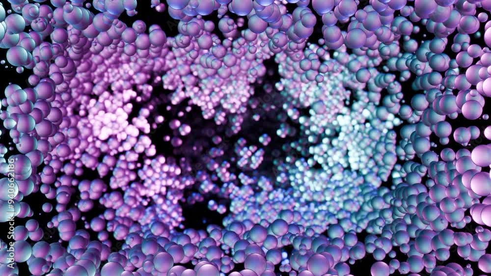 Wall mural a stunning display of abstract colorful spheres within a captivating digital space. design