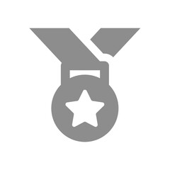 Star ribbon medal vector icon. Quality and guarantee symbol.