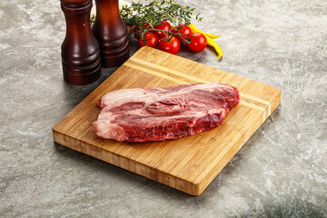 Raw beef chuck roll steak