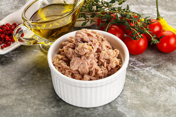 Canned tuna fillet for salad