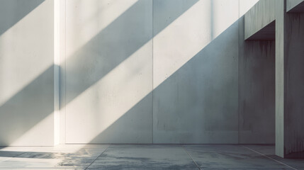 Obraz premium Minimalist Concrete Wall with Sunlight Beams
