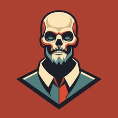 vintage skull t-shirt graphics trendy design  vector illustration 