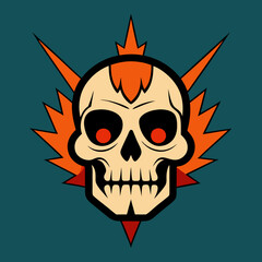 vintage skull t-shirt graphics trendy design  vector illustration 