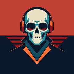 vintage skull t-shirt graphics trendy design  vector illustration 