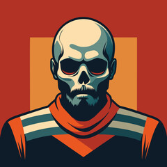 vintage skull t-shirt graphics trendy design  vector illustration 