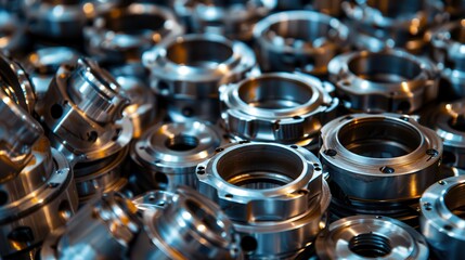 Metal Part. Close-up of Steel Industrial Equipment in Metal Industry Background