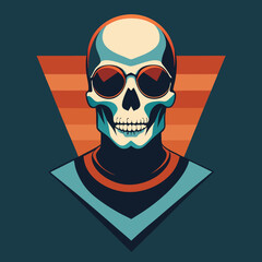 vintage skull t-shirt graphics trendy design  vector illustration 