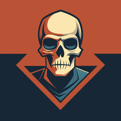 vintage skull t-shirt graphics trendy design  vector illustration 