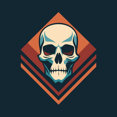 vintage skull t-shirt graphics trendy design  vector illustration 