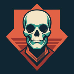 vintage skull t-shirt graphics trendy design  vector illustration 