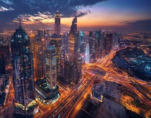 Naklejka premium City of Night Skyline
