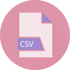 CSV File format icon space in shapes and circular shape outside
