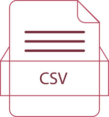 CSV File icon black outline