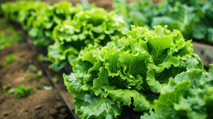 Close-Up of Fresh Green Lettuce in a Garden