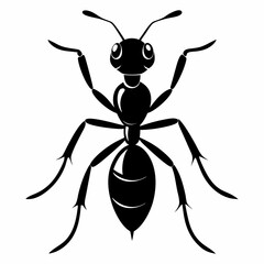 Fototapeta premium a ant silhouette black and white generative AI.