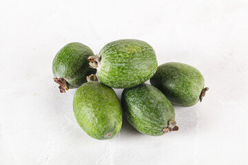 Fresh sweet juicy ripe feijoa