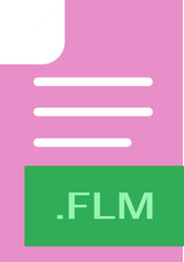 FLM File format icon outline and fill