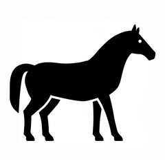 horse black icon isolated on white