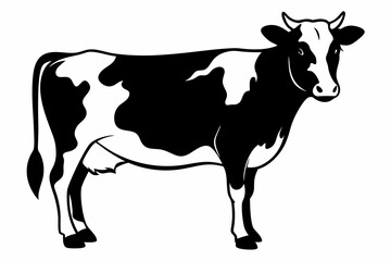 Cow silhouette Vector Illustration, Dairy cow