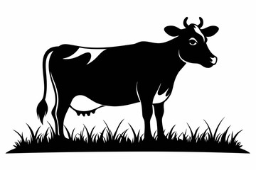 Cow silhouette Vector Illustration, Dairy cow