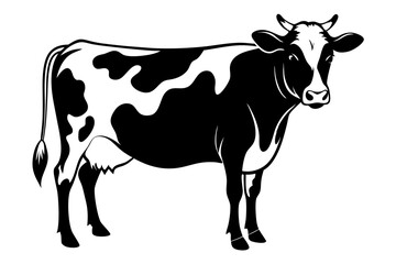 Cow silhouette Vector Illustration, Dairy cow