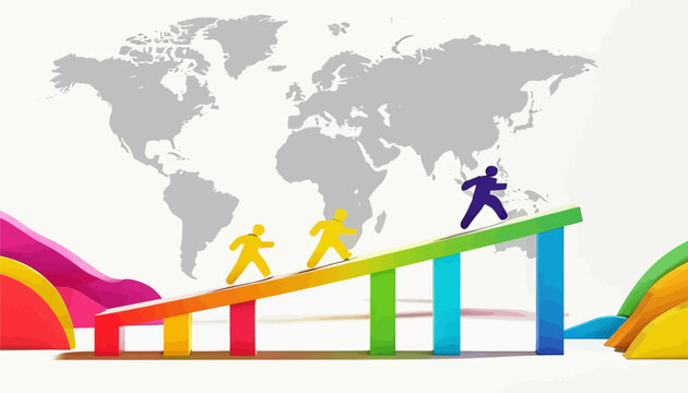Running Across the Globe: A Colorful Illustration of International Travel and Adventure