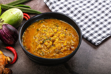 Indian cuisine Dal Tadka soup