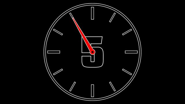 10 second countdown timer animation. Stopwatch timer 10 to 0 second.  Alpha channel MOV codec (only original 4K version) transparent background. Streamlabs OBS Social Media Overlay. countdown from 10 