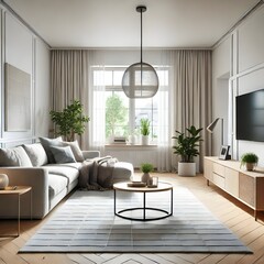 Fototapeta premium Interior of light living room